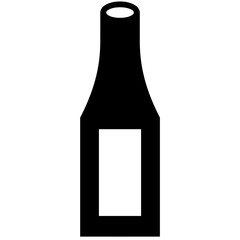 Icon Flasche schwarz als Zeichen für Getränke, Bier oder Bar