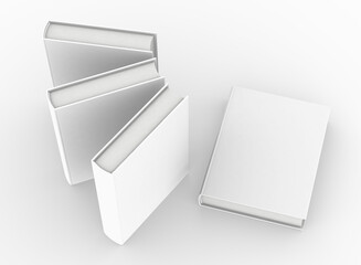 template empty book mockup set white background