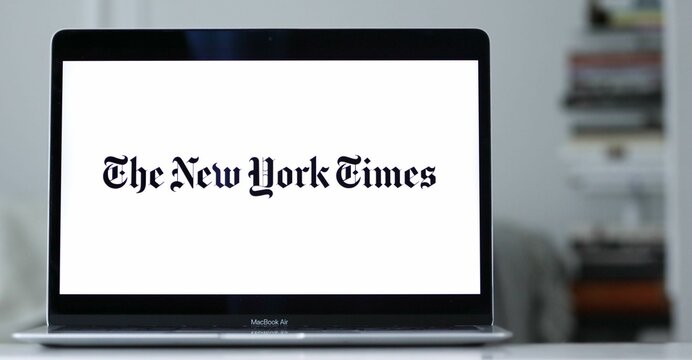 New York Times Logo on Computer screen
