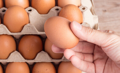 storage of fresh egg for cooking , selection chicken egg