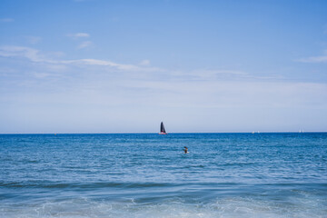 Obraz premium Barceloneta beach in Barcelona, Spain
