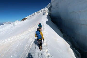 Multi day summer expedition through some glaciers in the alps. On the Monterosa massif starting...