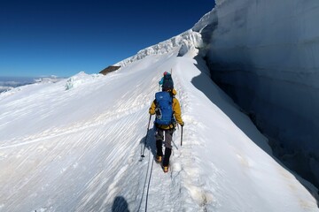 Multi day summer expedition through some glaciers in the alps. On the Monterosa massif starting...
