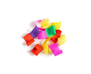 Colored Paper Confetti, Colorful Decoration Isolated