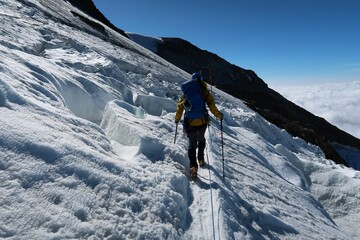 Multi day summer expedition through some glaciers in the alps. On the Monterosa massif starting from Zermatt and summiting multiple 4000m mountains