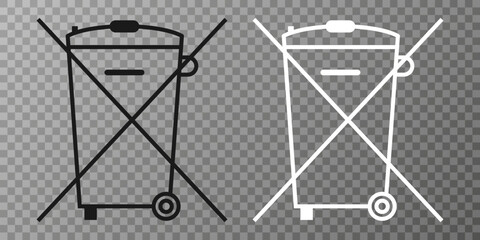 Trash can. Waste recycling. Do not litter. Municipal waste.