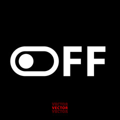 Flat off icon, circle stop, vector shutdown, trendy close, buttom illustration, retro alarm, vintage exit 