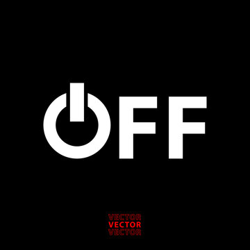 Flat off icon, circle stop, vector shutdown, trendy close, buttom illustration, retro alarm, vintage exit 