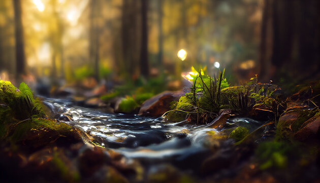 a stream in a forest