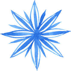 Obraz premium Watercolor Snowflake isolated. Symbol of Winter. Beautiful decoration for your design.