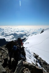 Multi day summer expedition through some glaciers in the alps. On the Monterosa massif starting from Zermatt and summiting multiple 4000m mountains