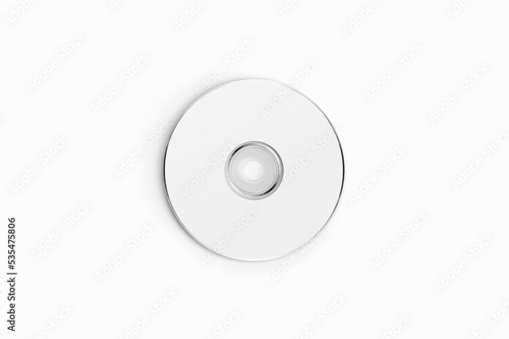 Poster blank empty white cd dvd disk mockup isolated on white background. 3d rendering.