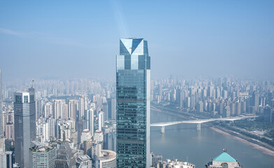 Fototapeta na wymiar China Chongqing Jiangbeizui CBD building skyline