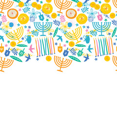 Hanukkah greeting card. Hanukkah vector background with menorah with candles