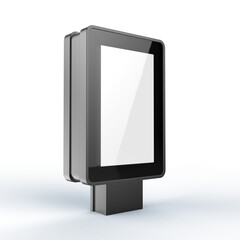 blank black advertising city format LCD screen billboard isolated on transparent background 3d render