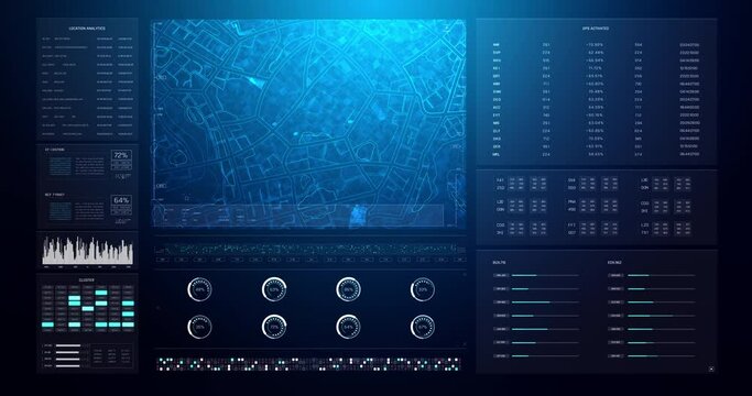 Cyber futuristic User interface for game and movie, Technology HUD Head up display graphic interface, Wide screen ratio