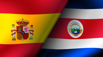 Fototapeta premium Football 2022 | Group Stage Match Cards ( Spain VS Costa Rica )