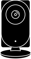 Standing surveillance camera fill icon