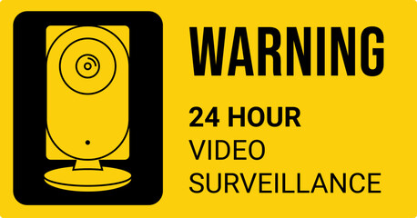 Video surveillance rectangular flat sticker