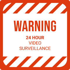 Video surveillance square flat sticker