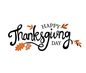 Happy Thanksgiving Day vector calligraphy isolated illustration