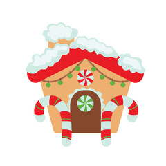 Cute Gingerbread House Cookies Illustration Vector Clipart