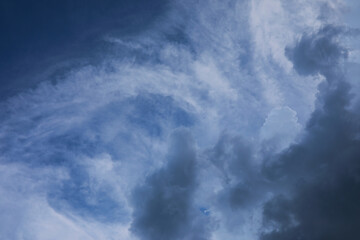 Obraz premium Summer blue sky cloud gradient light white background. Beauty clear cloudy in sunshine calm bright winter air bacground. Gloomy vivid cyan landscape in environment day horizon skyline view spring wind