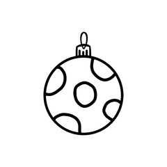 Drawn unpainted christmas ball isolated on white background