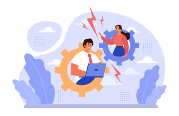 Misunderstanding concept. Social controversy or disagreement. Troubled