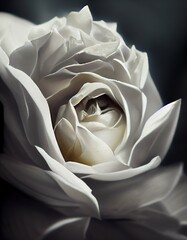 Magical white rose for creating a beautiful nature flower background close up.