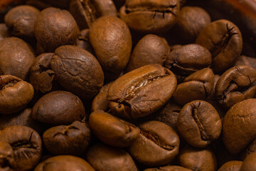 coffee beans isolated close up,white background