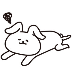 色加工ok うさぎ素材No.79 しょぼん