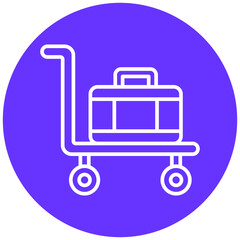 Luggage Cart Icon Style