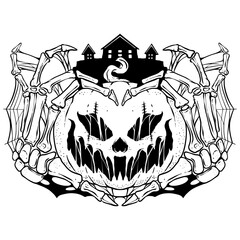 illustration halloween art line vector
