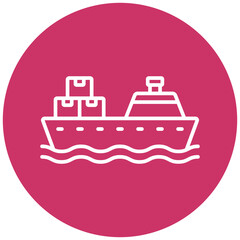 Cargo Ship Icon Style