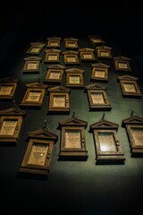 Fototapeta premium Vertical shot of the Wall of Educational Decrees in Harry Potter Studio Tour, London