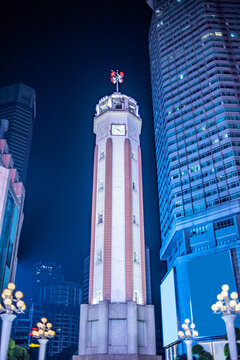 Night View Of Liberation Monument In Chongqing, China