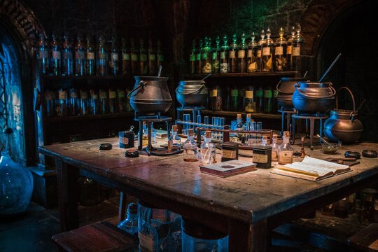 Dungeon potion classroom in Harry Potter Studio Tour, London