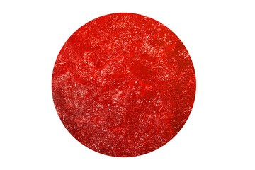 Hand drawn watercolor circle shape red tone on white background