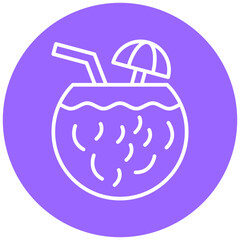 Coconut Drink Icon Style