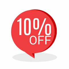 10% DISCOUNT Banner Discount Sale. Offer price tag discount. Special offers . Vector Sticker Illustration