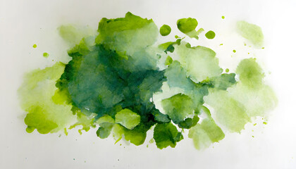 Abstract green watercolor on white background. - obrazy, fototapety, plakaty