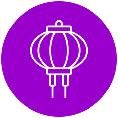 Fototapeta premium Red Paper Lantern Icon Style