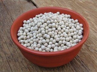 White pepper in a bowl 