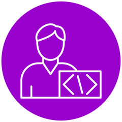 Coder Man Icon Style