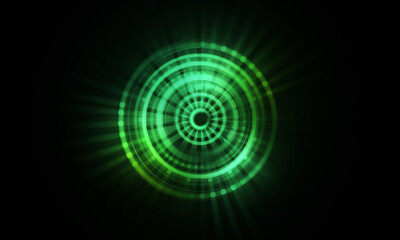 Abstract futuristic background of circle round glowing technology sci fi frame. hud ui
