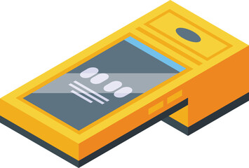 Control payment icon isometric vector. Cash screen. Display retail
