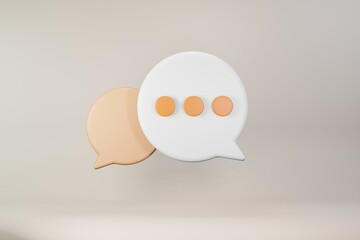 chat 3D icon render.comment icon, contact us concept.3D icon render illustrator.