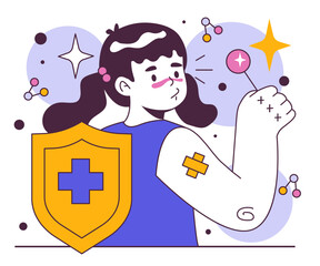 Vaccination concept. Idea of vaccine injection for protection from virus.