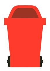 red trash can
